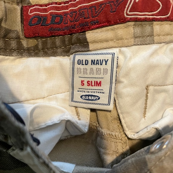 Old Navy Sz 5 Slim Army Green Tan Camo Cargo Short - Picture 2 of 4
